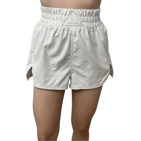 Free People Pants - Free People Movement Shorts High Waisted Gym Athletic White Logo Boho Size Small